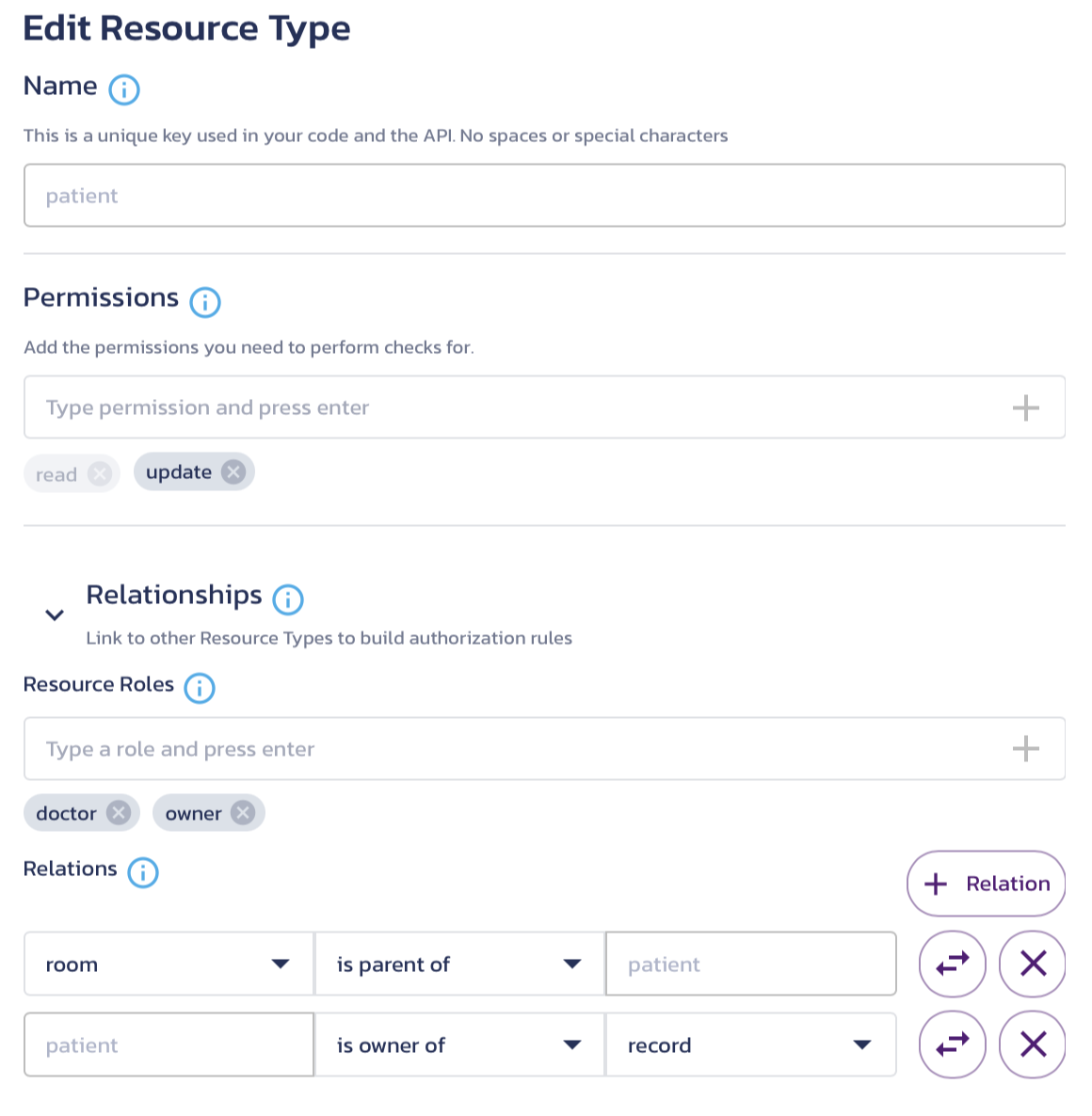 Edit patient resource type