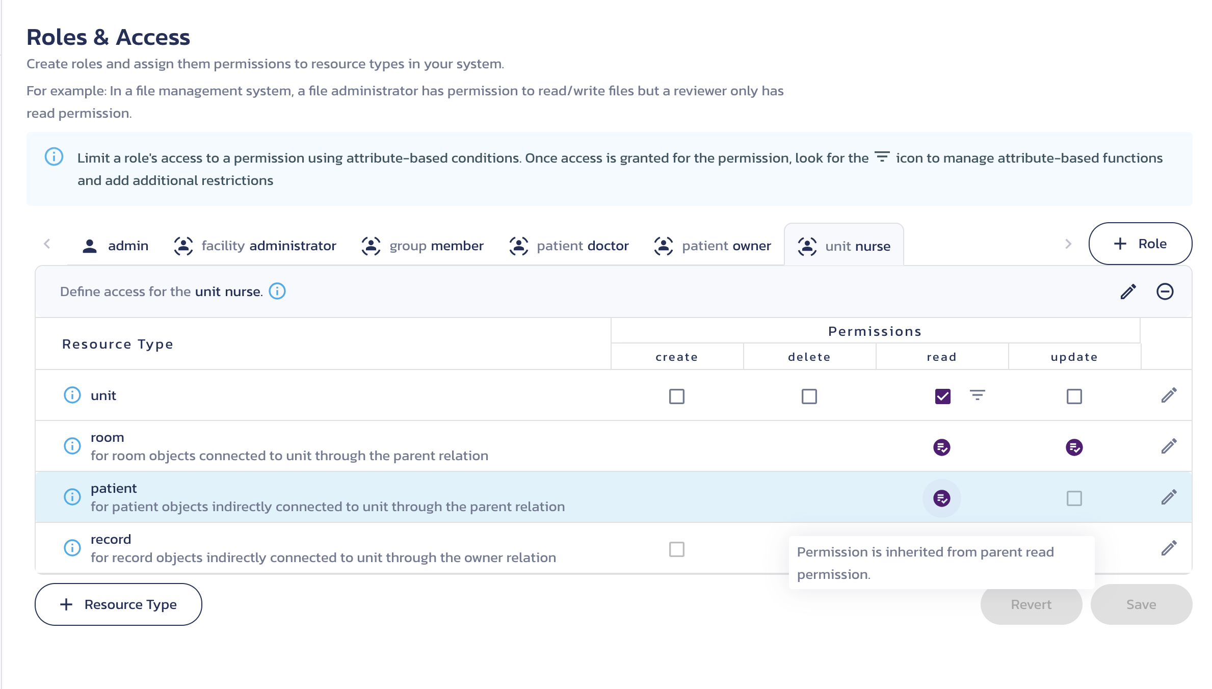 Nurse permissions access