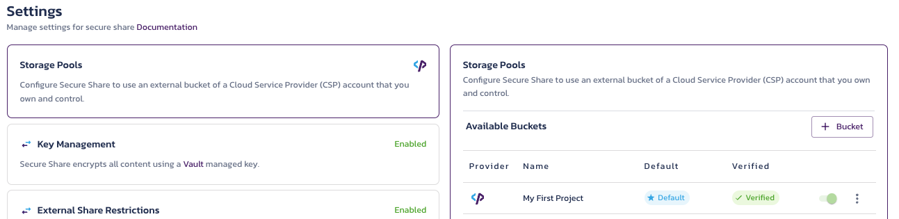 PUC Storage Pools