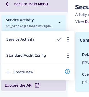 Standard Audit Configuration button location