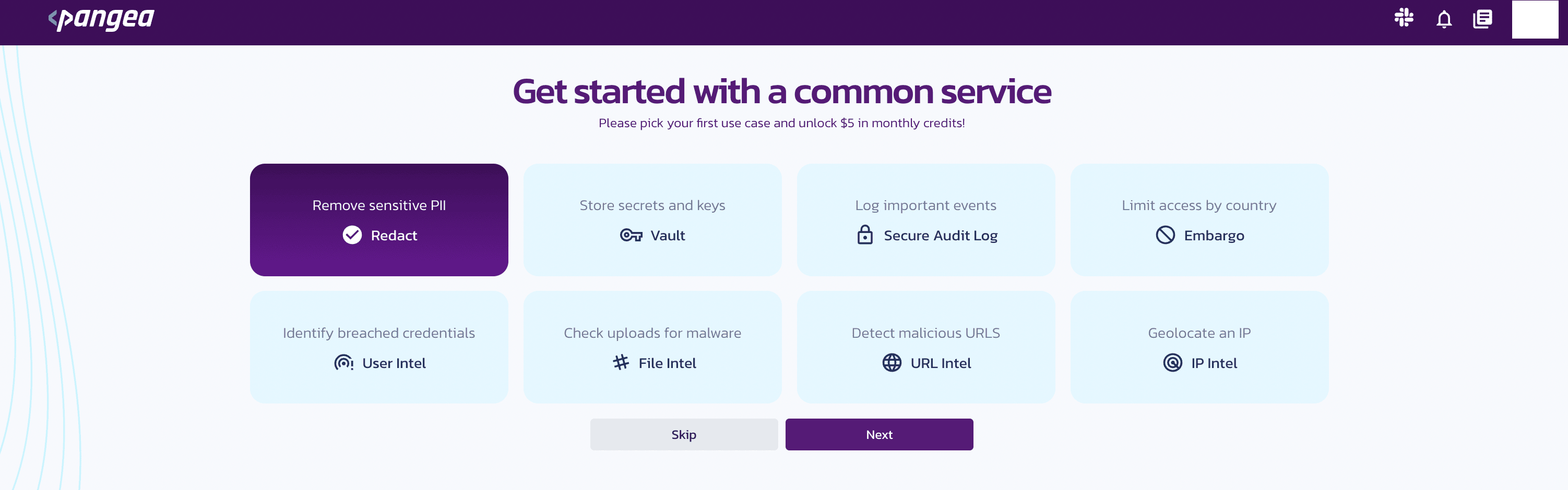 Select a service