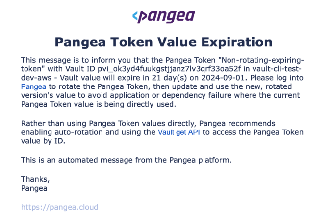 Token Expiration Email